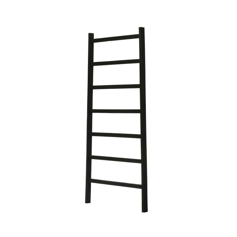 64" H Decorative Fir Wood Ladder with 7 Rungs