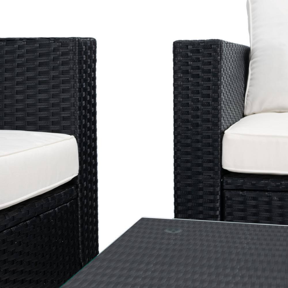 Machie 4Pc Living Set - Indoor/Outdoor - PAT7508 - Black/Beige - Safavieh