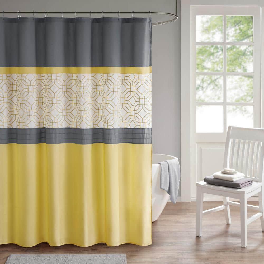 510 Design Donnell Embroidered and Pieced Shower Curtain