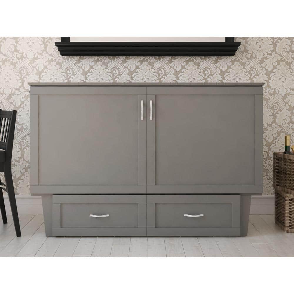 Queen Monroe Murphy Bed Chest with Memory Foam Mattress - AFI: USB Turbo Charger