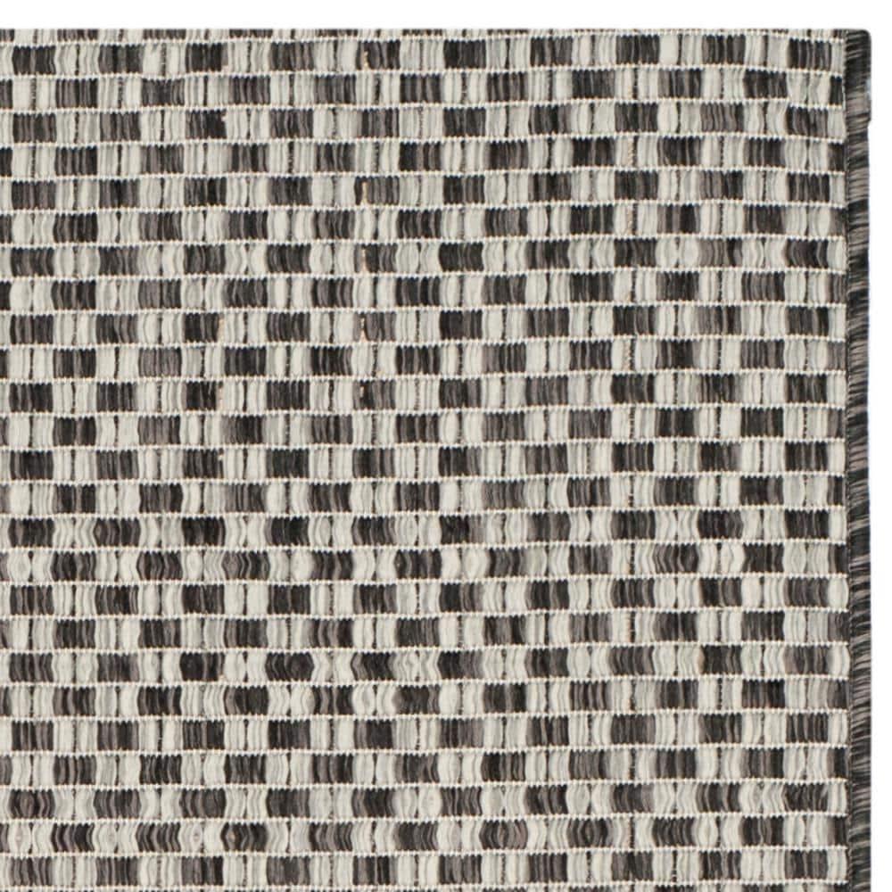 Courtyard CY8653 Power Loomed Indoor and Outdoor Area Rug - Black/Light Grey - 4'x5'7" - Safavieh