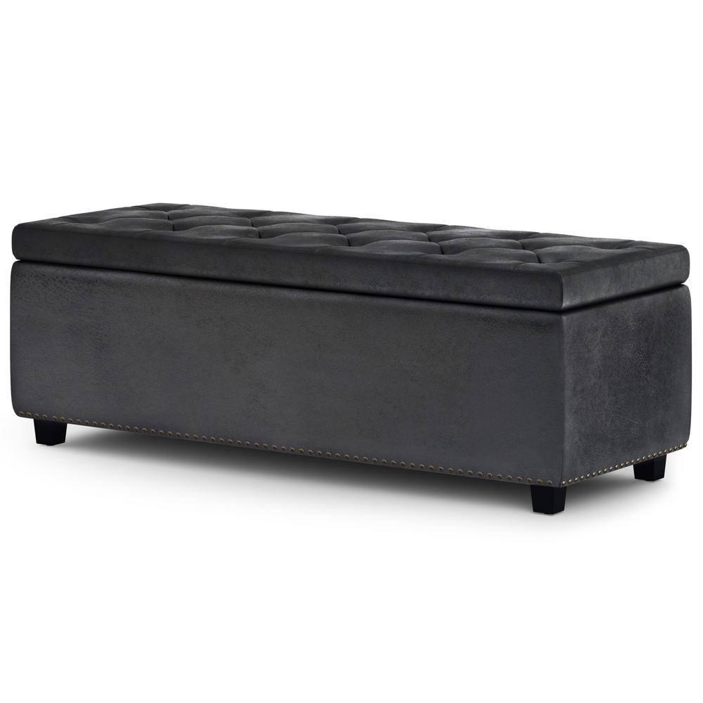 Simplihome Large Storage Ottoman Bench, Hamilton