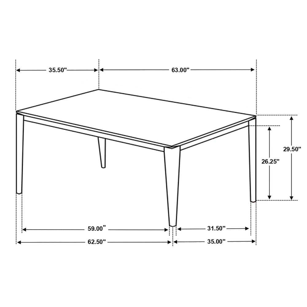 Stevie Rectangular Faux Marble Top Dining Table White and Black