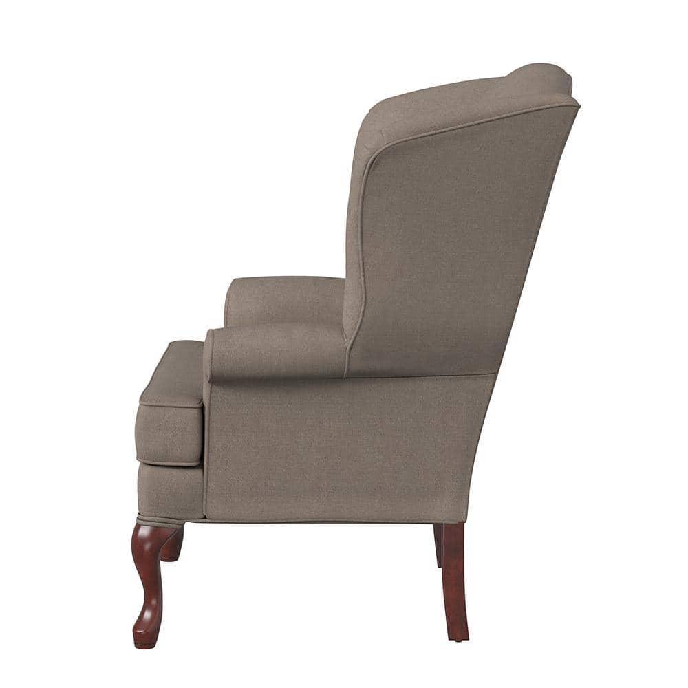 Comfort Pointe Erin Beige Fabric Traditional Wing Back Accent Chair
