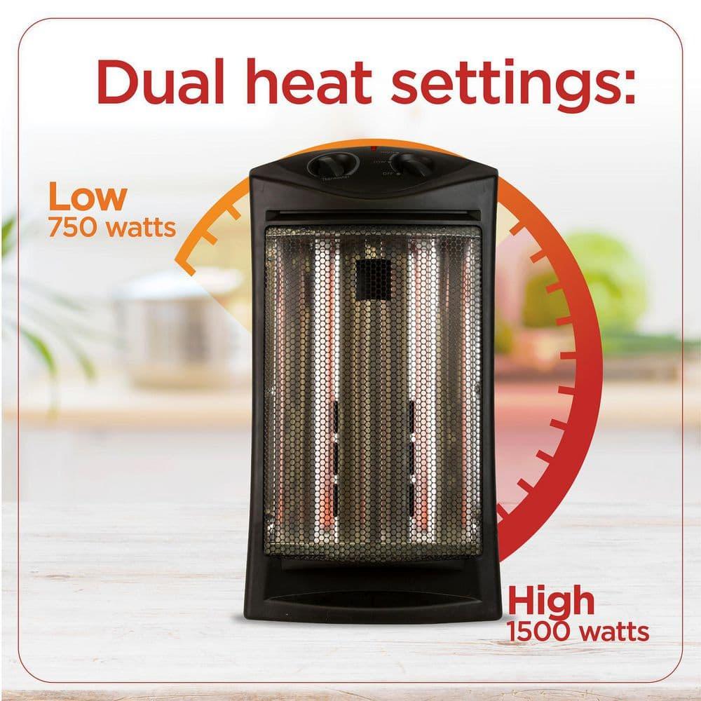 BLACK+DECKER Quartz 1500 Watt Electric Infrared Tower Heater with Manual Control