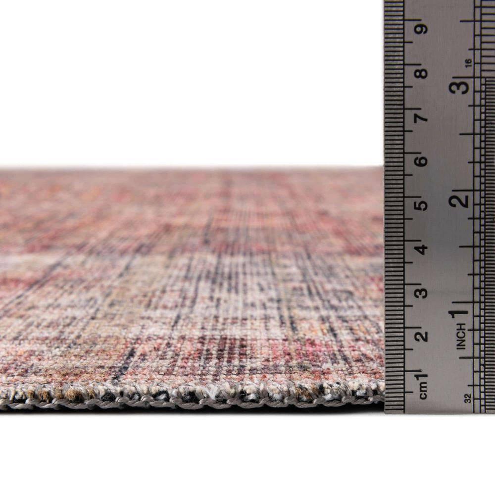 Unique Loom 5' 3 x 5' 3 Nostalgia Euphoria Machine Washable Rust Red and Brown Area Rug