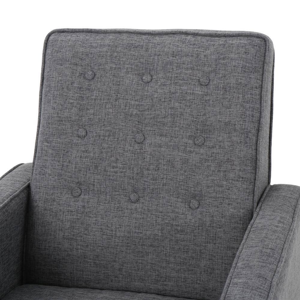 Mervynn Mid-Century Recliner Gray - Christopher Knight Home: Button Tufted, Beech Wood Legs