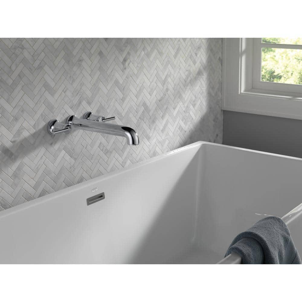 Contemporary Double Handle Wall Mounted Roman Tub Faucet