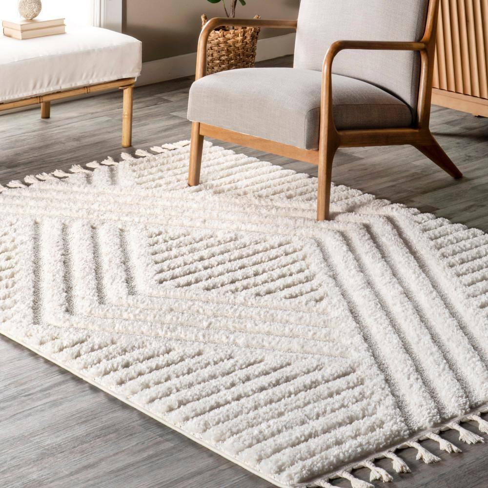 Nuloom Risette Solid 3x5 Accent Shag Indoor Area Rug for Living Room Bedroom Dining Room Nursery Entryway, Ivory