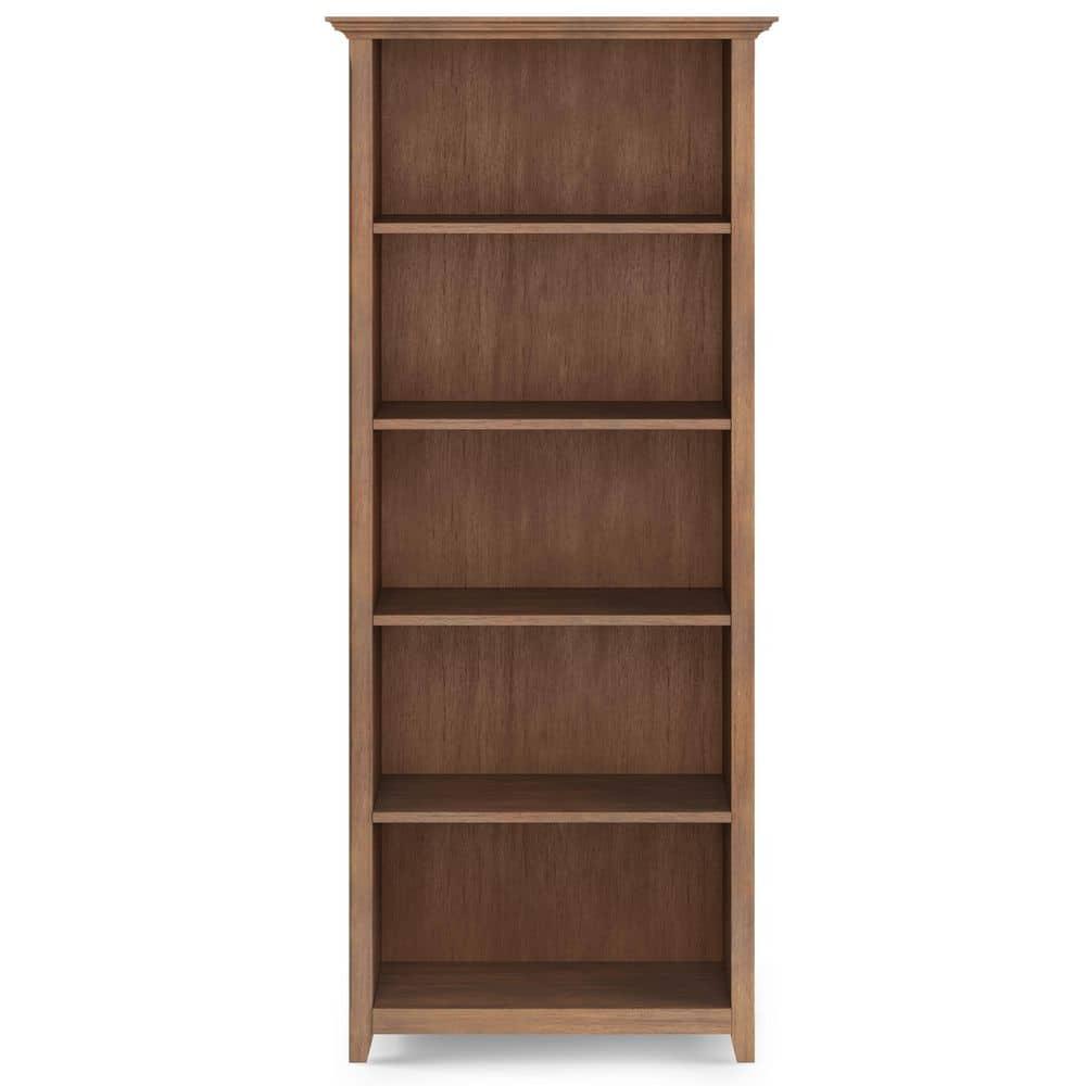 Simpli Home Amherst 30"W Solid Wood 5 Shelf Bookcase with Adjustable Shelves & Reviews | Wayfair
