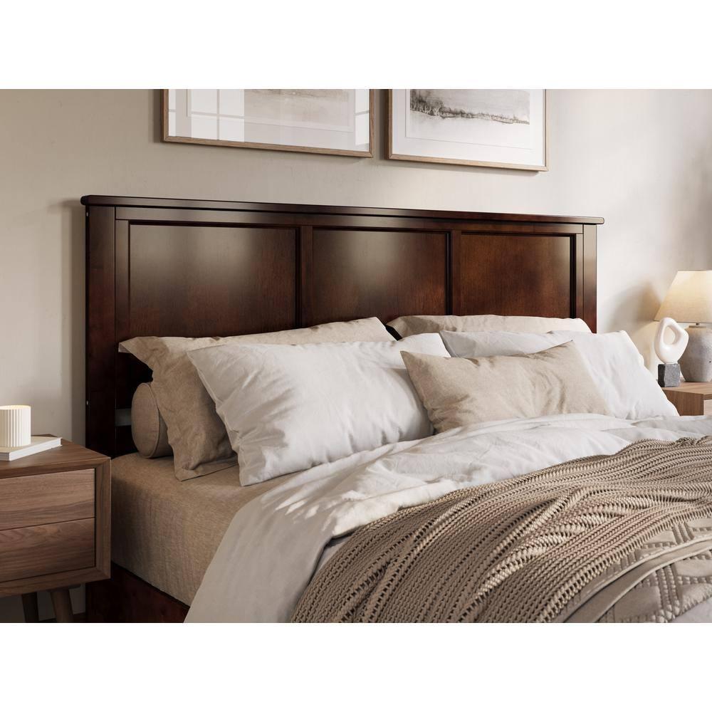 AFI Charlotte King Solid Wood Low Profile Platform Bed, Walnut