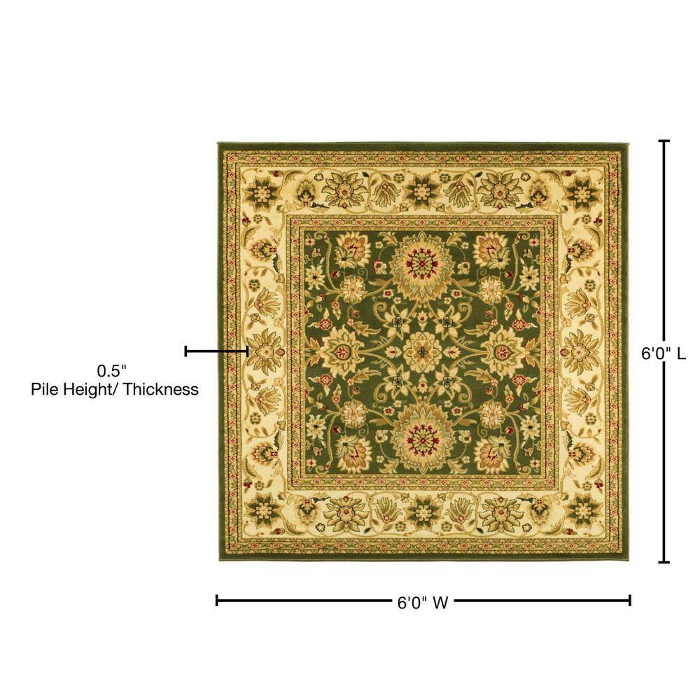 Lyndhurst LNH212 Power Loomed Area Rug - Sage/Ivory - 6'x6' - Safavieh