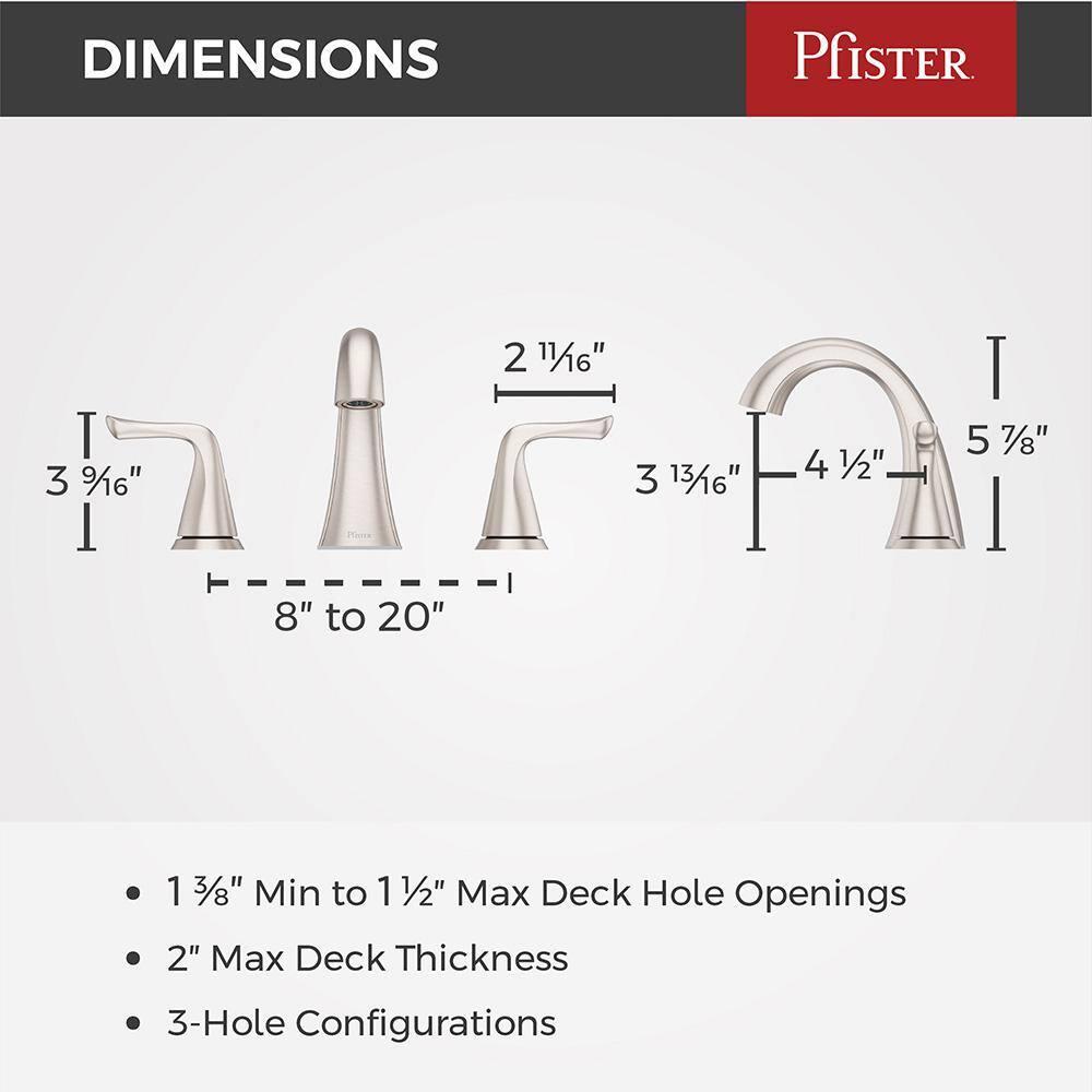 Pfister LF-049-MALGS Willa Widespread Bathroom Faucet with Drain Assembly