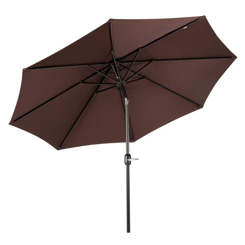 WestinTrends 9 Ft Outdoor Patio Market Table Umbrella with Tilt and Crank, Coffee