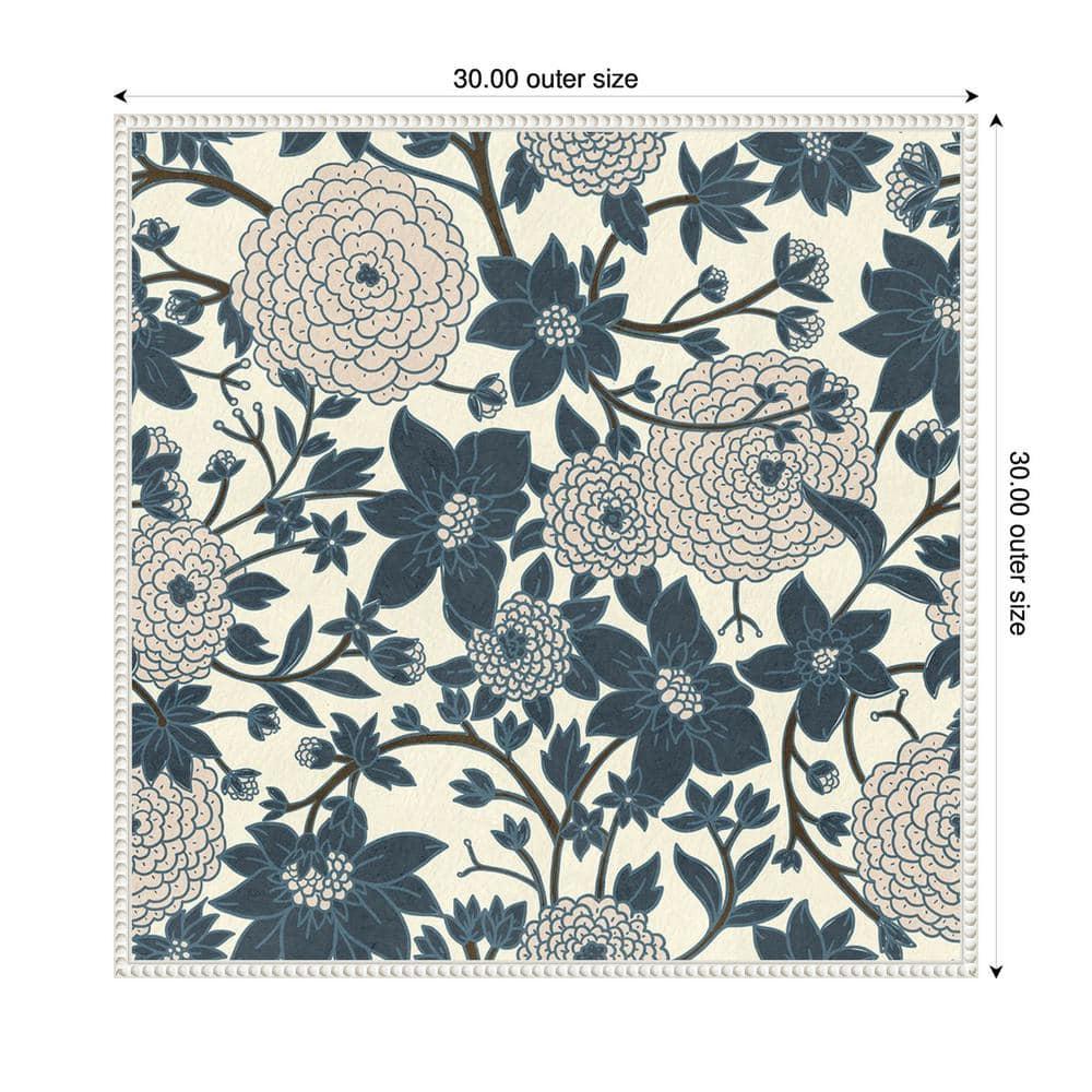 Amanti Art 30"x30" Puff Ball Vines Cream by Katie Oshea Framed Canvas Wall Art Print