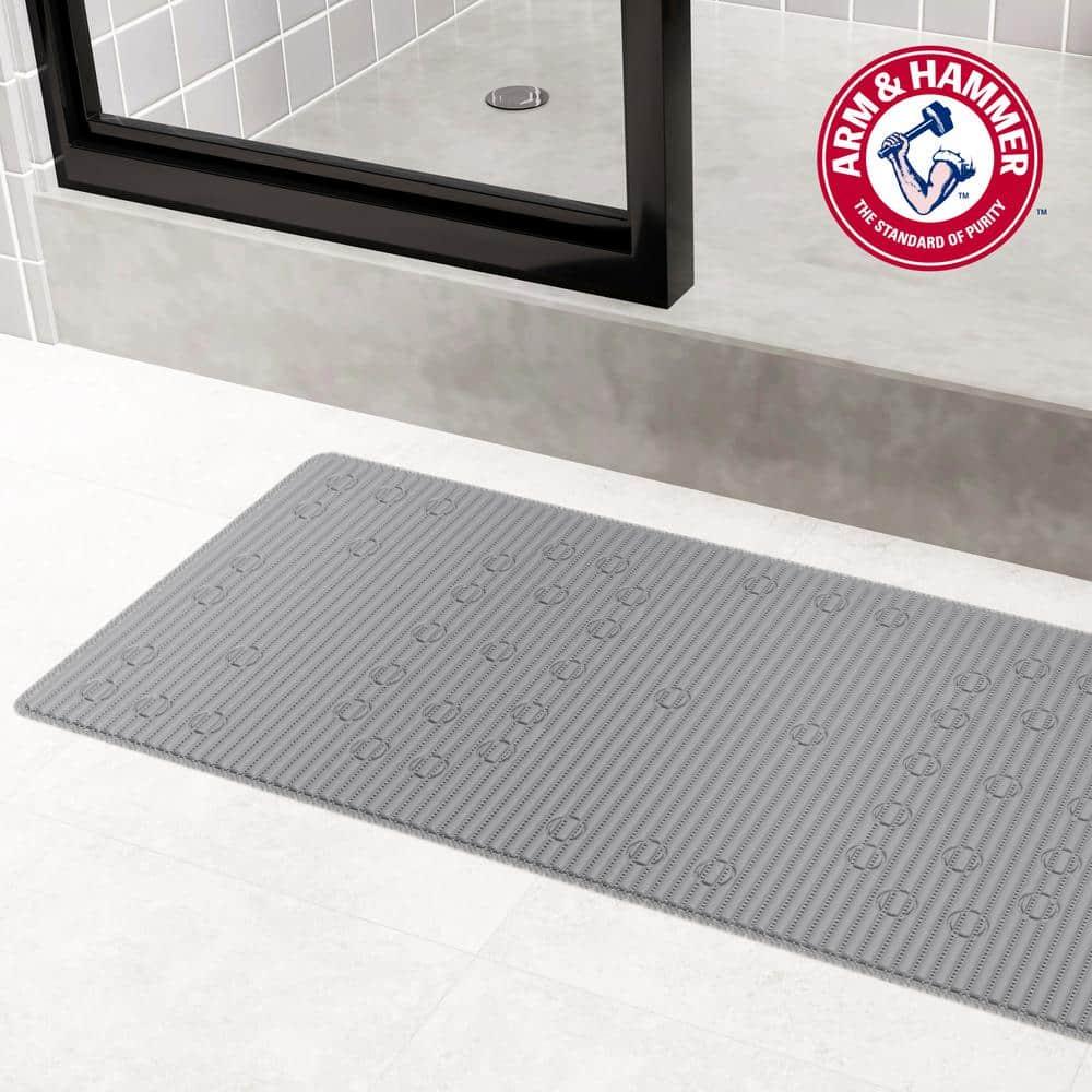 Arm & Hammer Comfort Touch Performance Foam Non-Slip Bath Mat for Showers and Tubs, 17 x 40, Grey