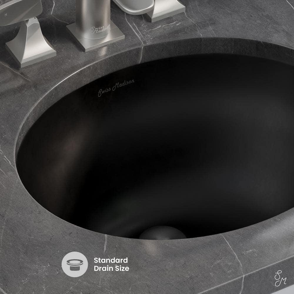 Monaco 19" Ceramic Undermount Bathroom Sink In Matte Black
