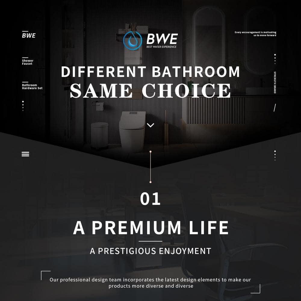 BWE 2-Jet Rainfall Shower Panel System with Rainfall Waterfall Shower Head and Shower Wand