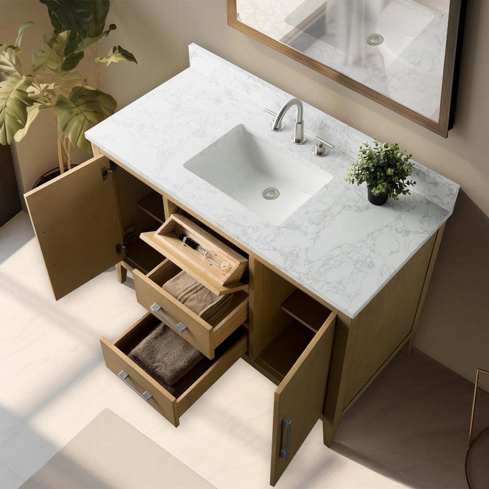 48'' Single Bathroom Vanity with Engineered Marble Top