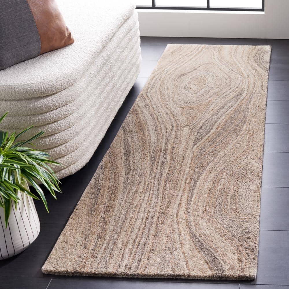 Abstract ABT901 Handmade Indoor Runner - Beige/Grey - 2'-3"x8' - Safavieh
