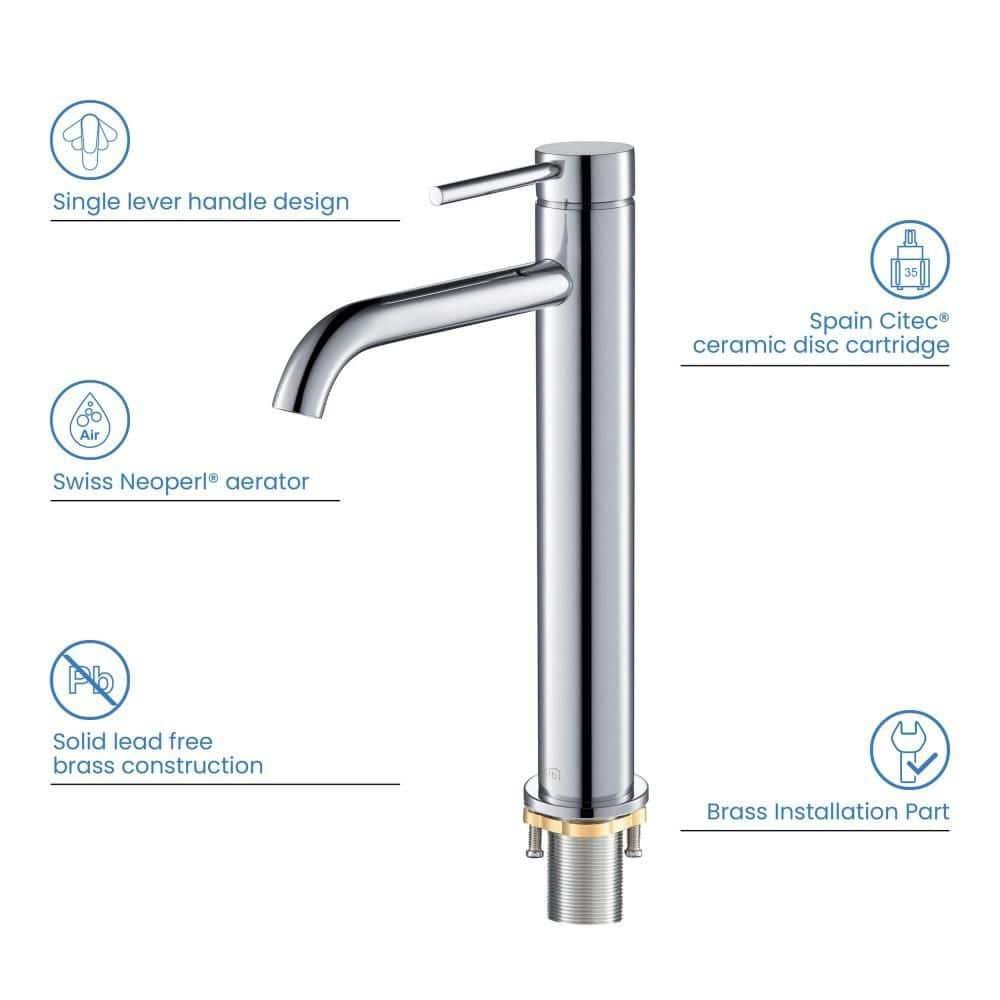 Circular Vessel Sink Faucet Single-handle Bathroom Faucet