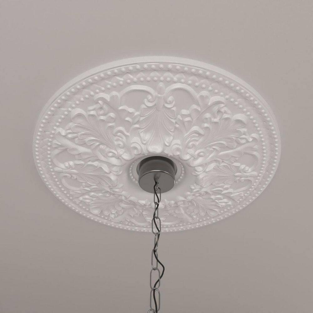 Ekena Millwork 23 7/8"OD x 4"ID x 2 1/8"P Ashley Ceiling Medallion (Fits Canopies up to 4 3/4")