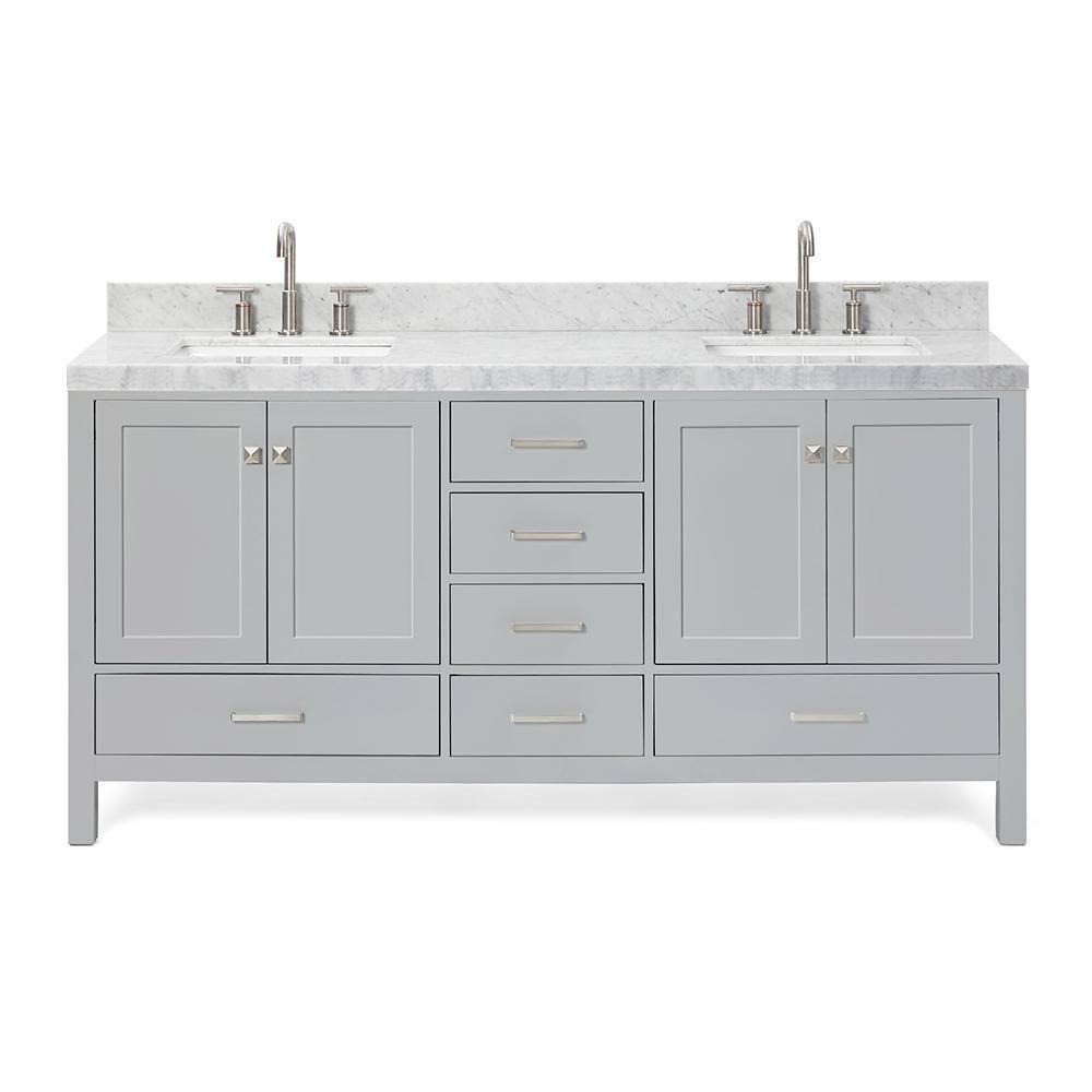 Cambridge Double Bathroom Vanity with Carrara Marble Top
