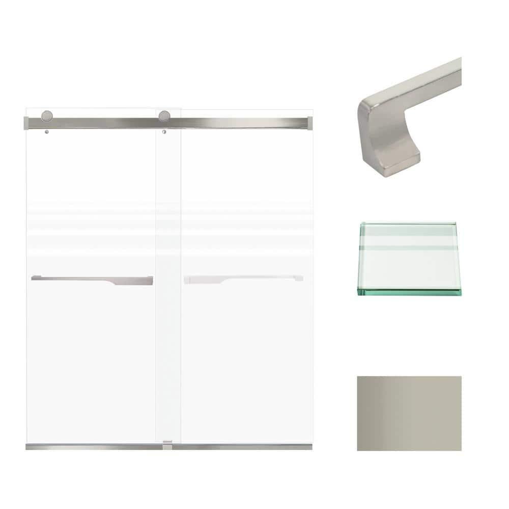 56" W x 70" H Bypass Frameless Shower Door with TruMotion Technology