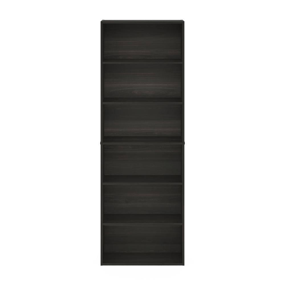 Jaya Standing 6-Tier Open Storage Bookcase, Espresso