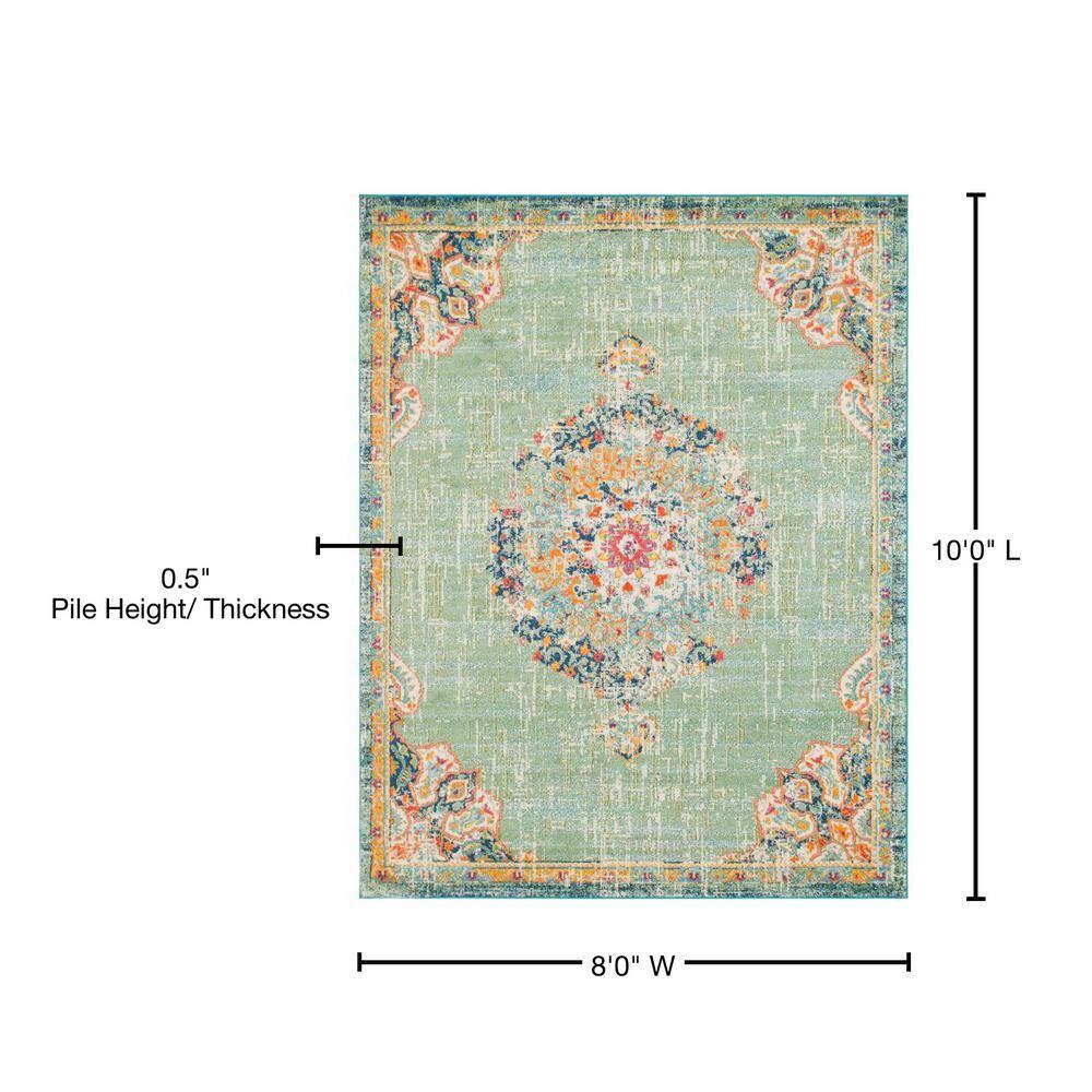 Unique Loom Penrose Collection Area Rug - Alexis (8' x 10' Rectangle Green/Black)