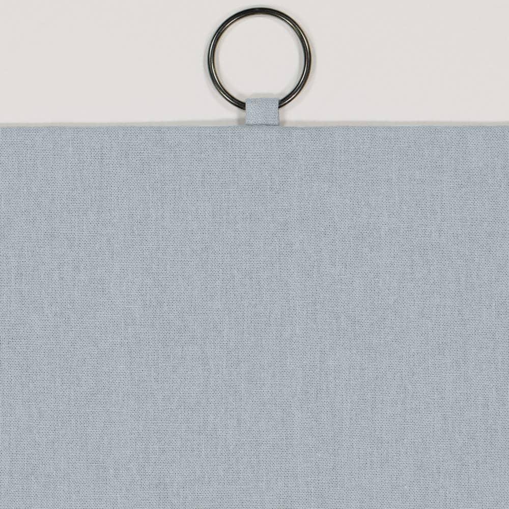 Mercantile Drop Cloth Light Filtering Ring Top Tab Farmhouse Curtain Panel with Valance Wave Blue 84 Inches