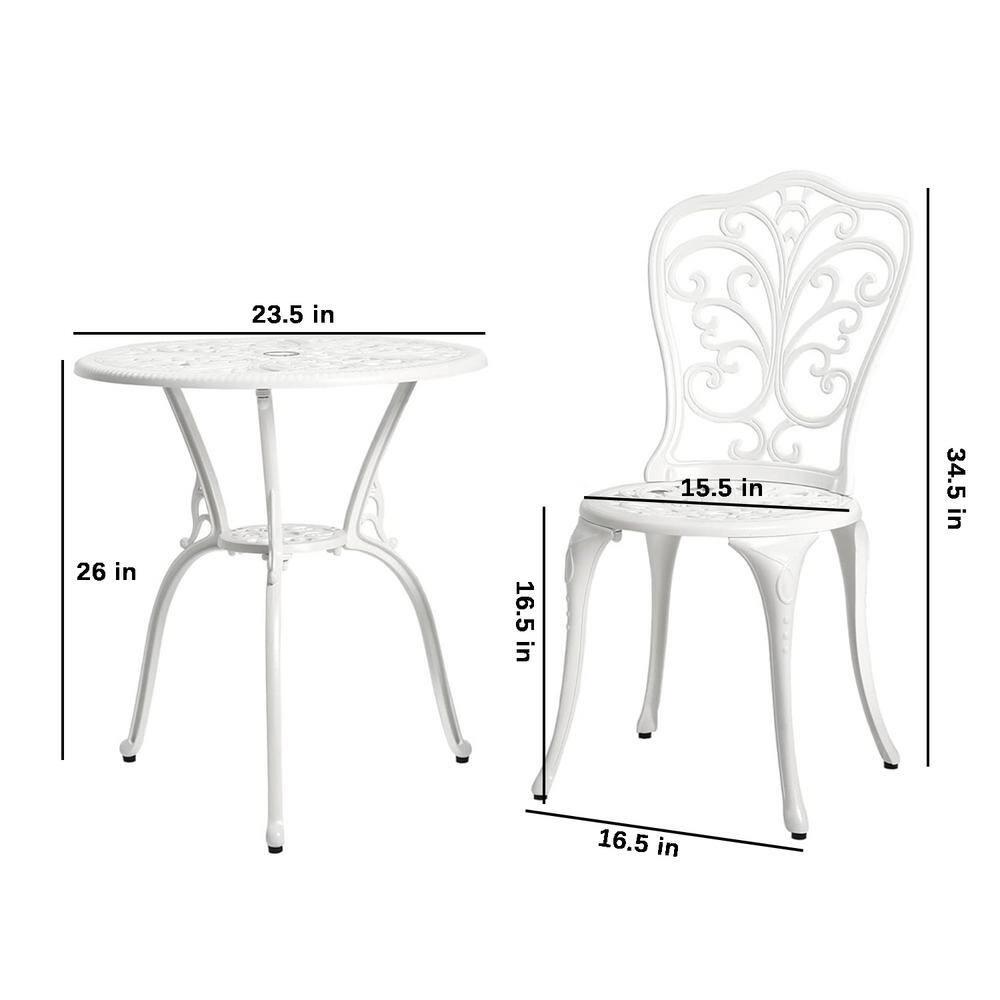 SunnyDaze Decor 2 - Person Metal Patio Dining Set with Round Table