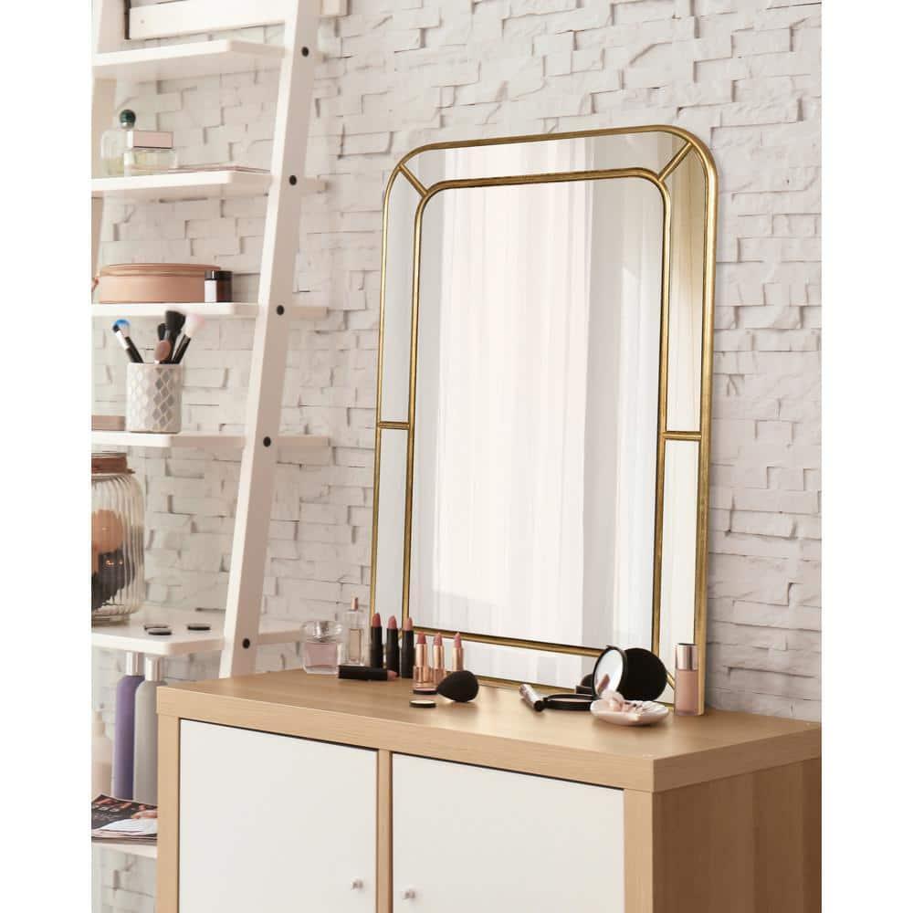 Kate and Laurel Lamson Transitional Framed Wall Mirror, 20 x 30, Gold, Sophisticated Glam Wall Decor