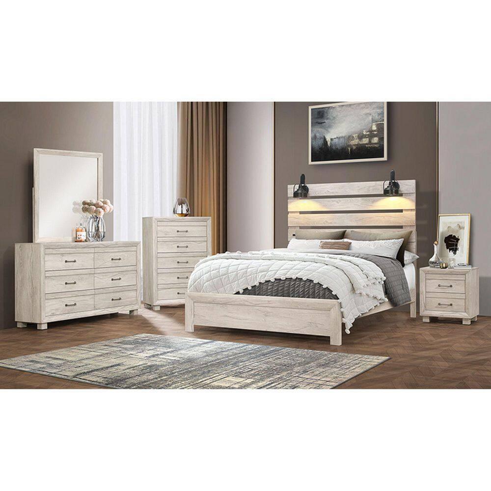 Picket House Furnishings Tarrant 2-Drawer Nightstand with USB in White
