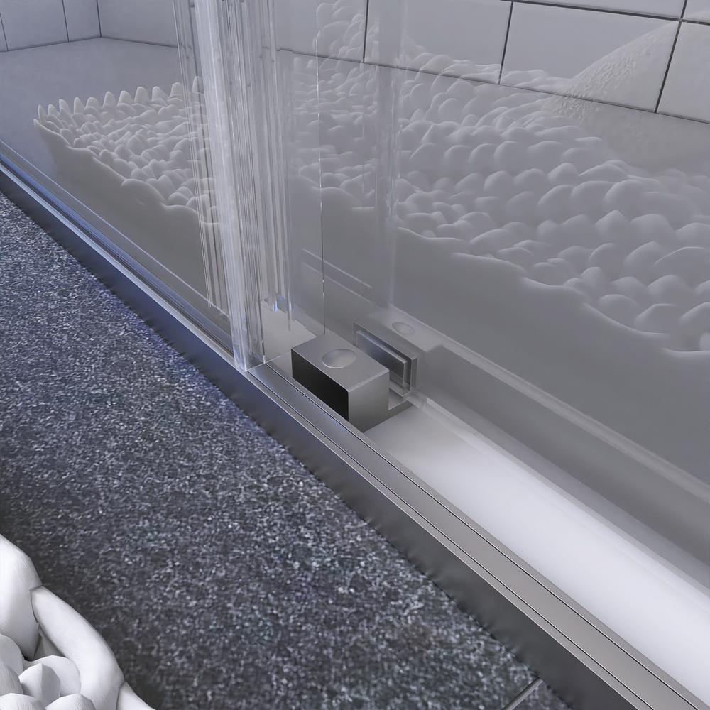 56"-60 ‘W x 75’ Aluminum Framed Single Slide Design Shower Door