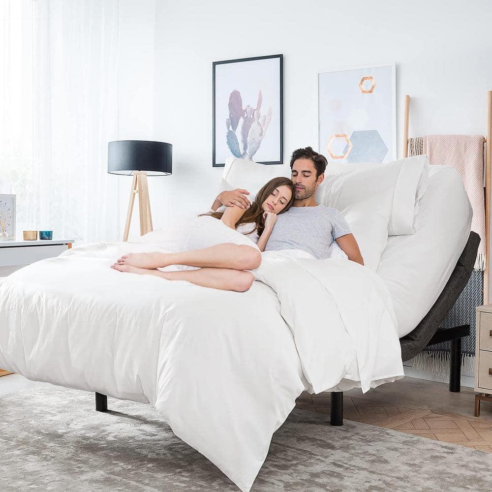 Clara Clark Clara Clark Massaging Zero Gravity, Zero Clearance Adjustable Bed with Wireless Remote, USB Ports & LED Lights