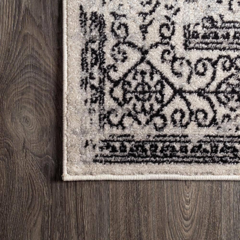 3'x5' Ferro Filigree Charcoal Black and White Area Rug, Gray/Black - JONATHAN Y