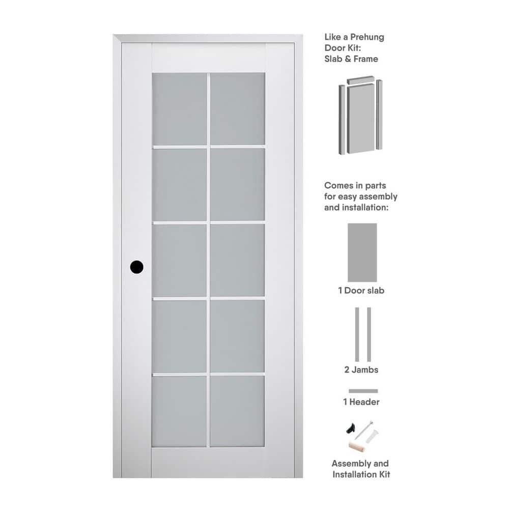 Belldinni Smart Pro 10 Lite DIY-Friendly Manufactured Wood and Glass Single Prehung Interior Door