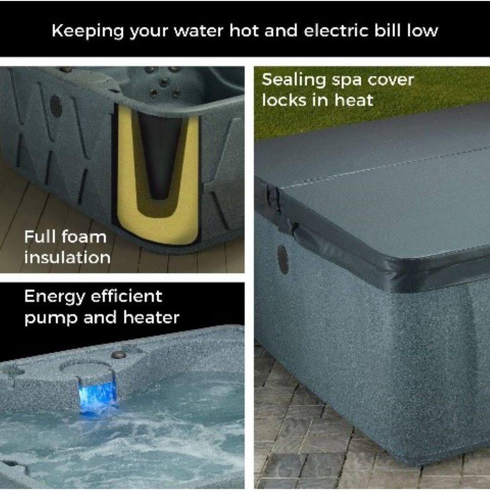 AquaRest Discover AR150 Standard 4-Person 12-Jet Plug & Play Hot Tub with LED Waterfall and Friction Heating