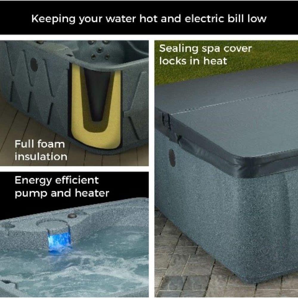 AquaRest Discover AR500 Premium 5-Person 29-Jet Plug & Play Hot Tub with Ozonator, LED Waterfall and Stainless Steel Heater