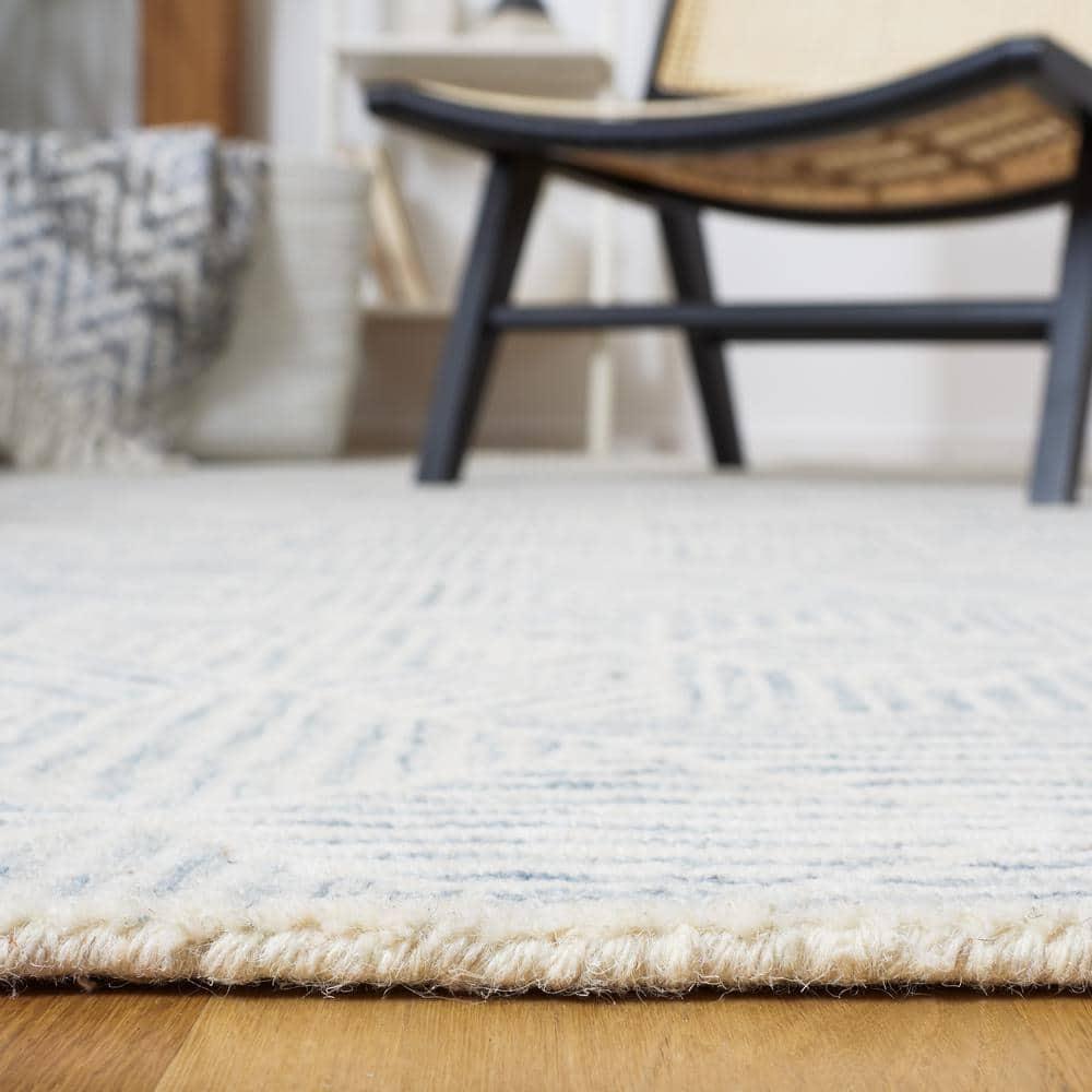 Abstract ABT763 Handmade Indoor Area Rug - Grey/Ivory - 4'x6' - Safavieh