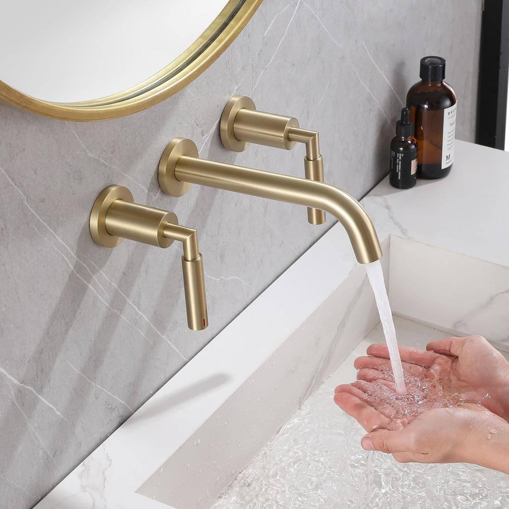 10.08" Widespread Bathroom Faucet 3 Hole, 2-handle Bathroom Sink Faucet with Drain Assembly