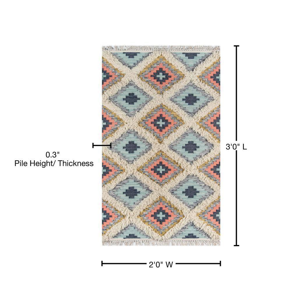 Novogratz by Momeni Indio Templin Wool Hand Made Multi Area Rug 2' X 3'