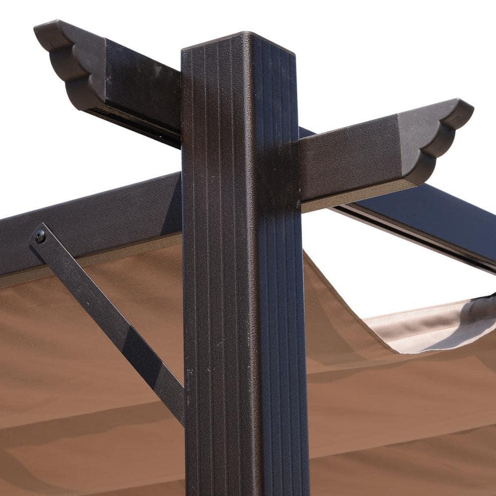 Outsunny Outsunny Pergola with Retractable Shade Canopy, Aluminum