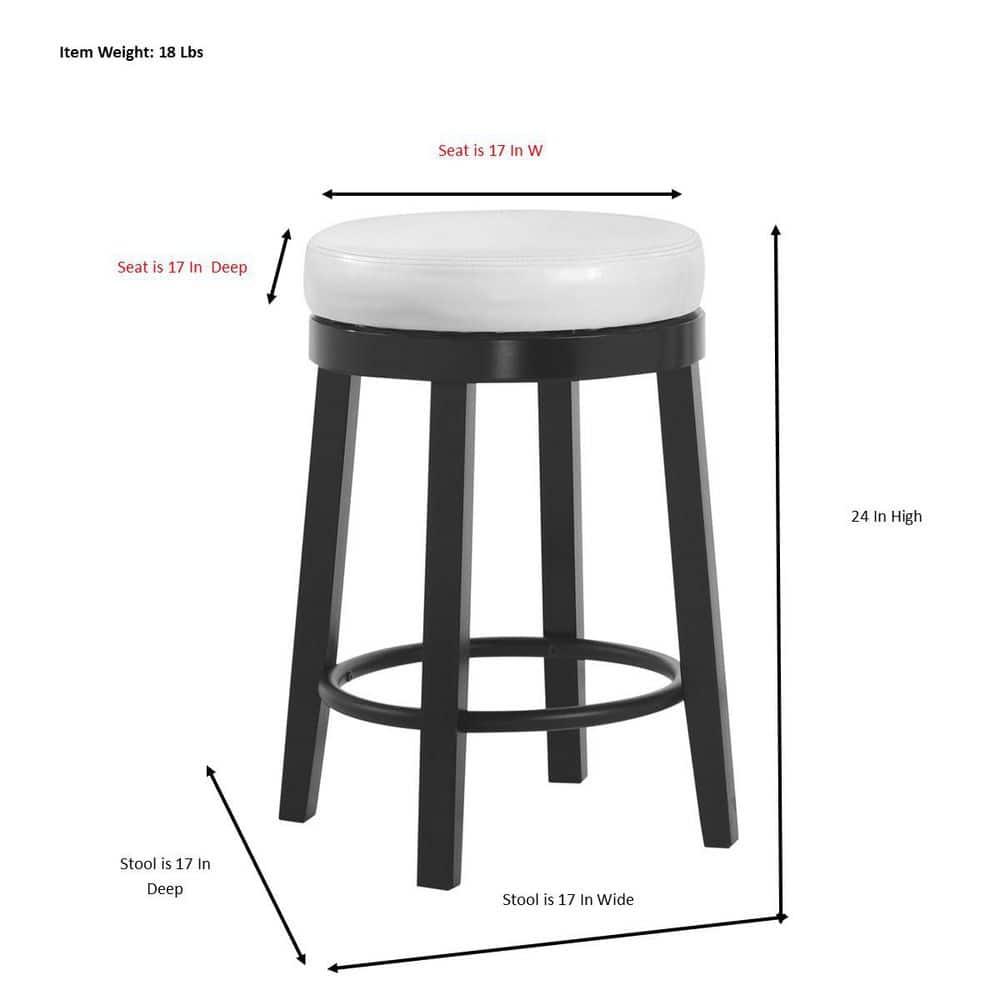Carolina Classics Era Swivel 24" Counter Stool in Cream and Espresso (Set of 2)