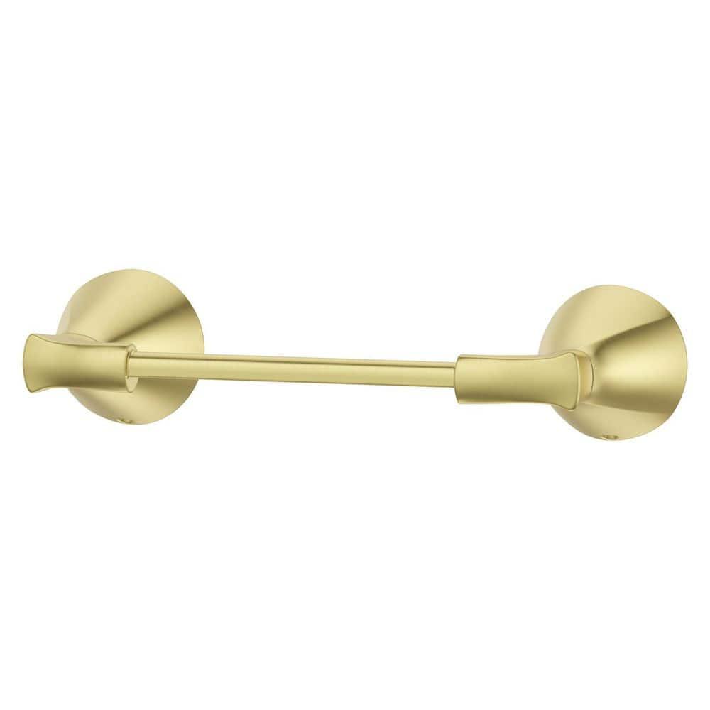 Willa Wall Mount Double Post Toilet Paper Holder in Brushed Gold