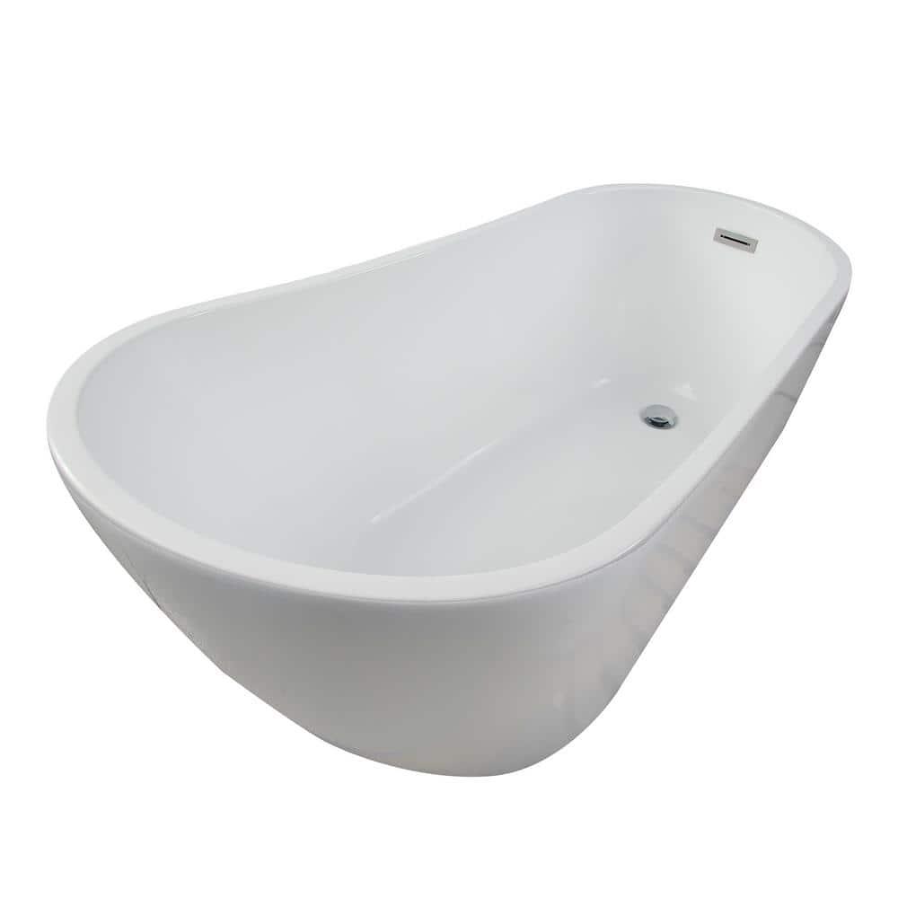 Lorenzo 60'' x 27.5'' Freestanding Soaking Acrylic Bathtub