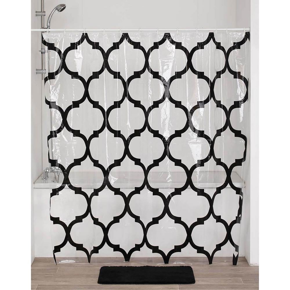 Evideco Abstract Transparent Peva Shower Curtain
