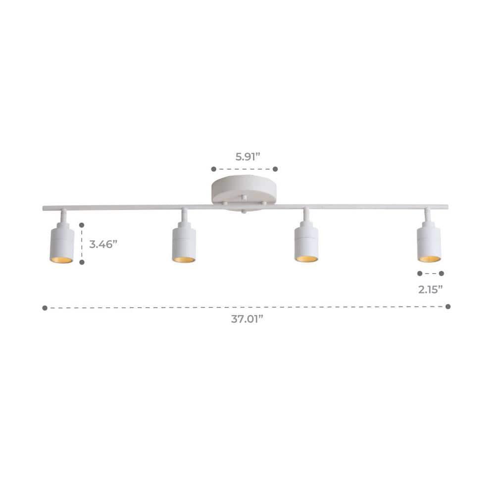 Vidalite Shura 4-Light Integrated LED Track Light w/ Rotatable Heads, 3 ft. Track Lighting Kit, 3000k, 2240 Lumen