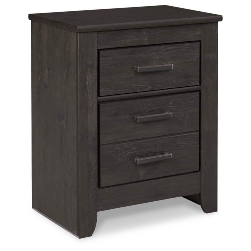 Brinxton Nightstand - Black - Signature Design by Ashley: Contemporary Bedside Table with Storage Drawer